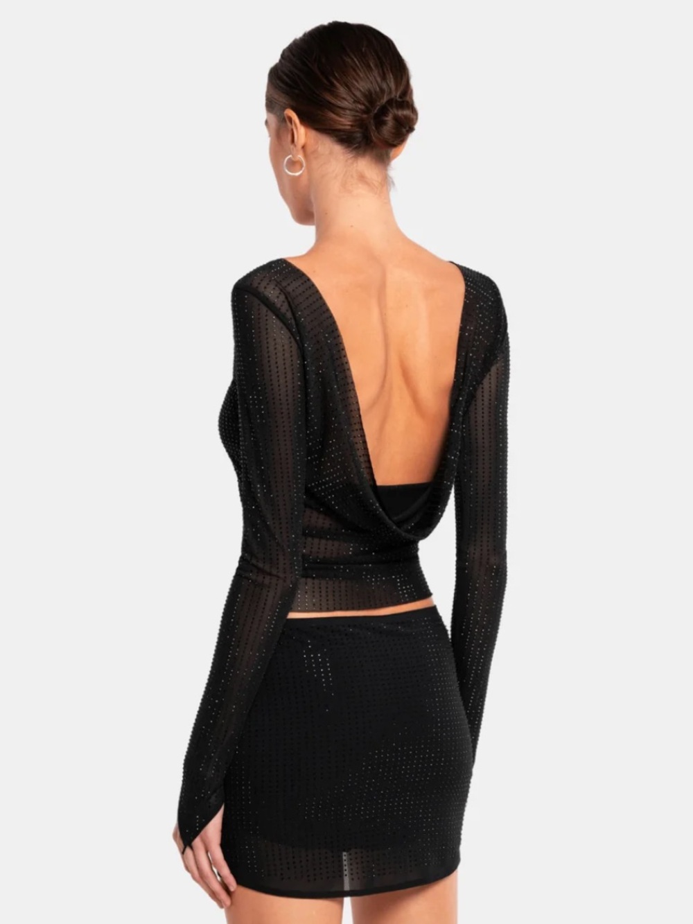 OW MESHA Rhinestone Blouse